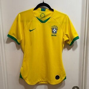 Nike Yellow and Green Brazil Soccer Jersey